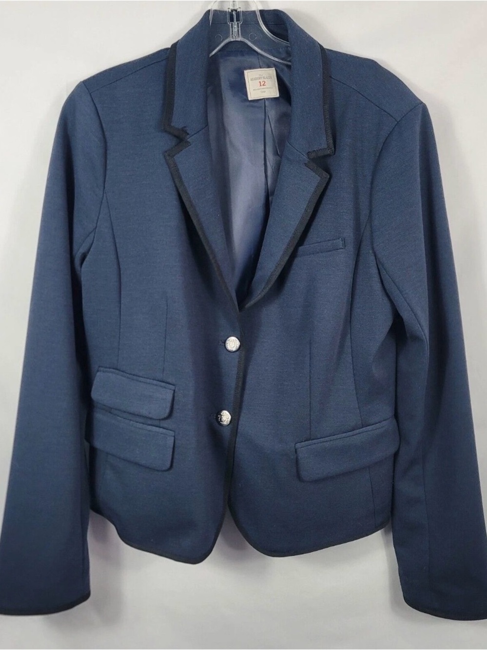 Gap Size 10 Academy Navy Blue Lined Blazer Long SLeeve Polyester Blend